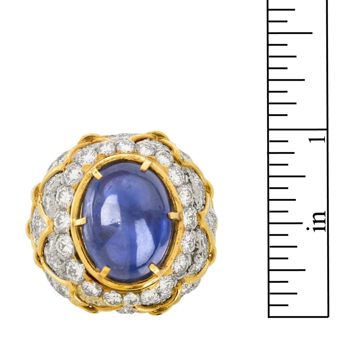 Sapphire, Diamond and 18K Ring