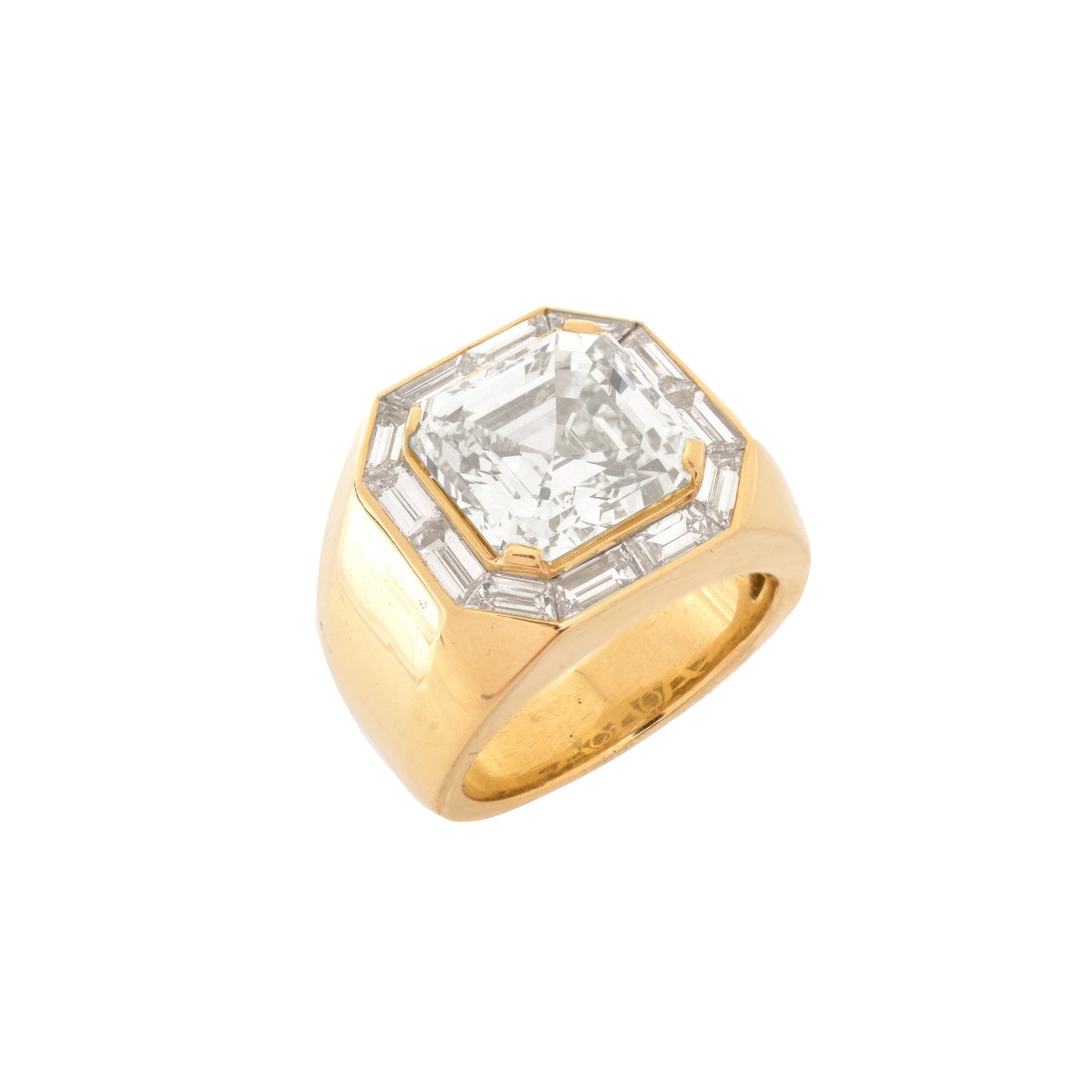 Man's 13.57 Carat Diamond and 18K Ring