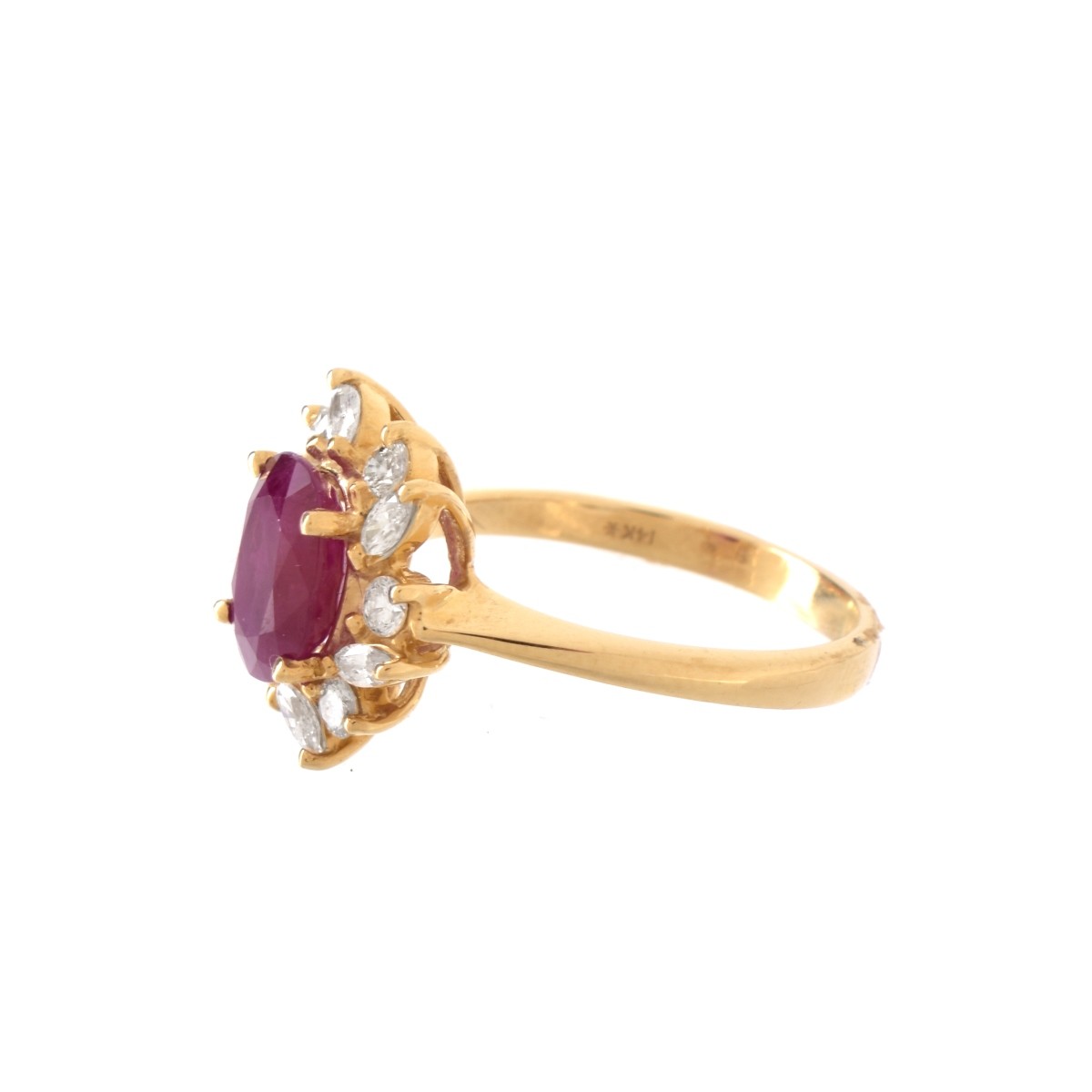 GIA Burma Ruby, Diamond and 14K Ring