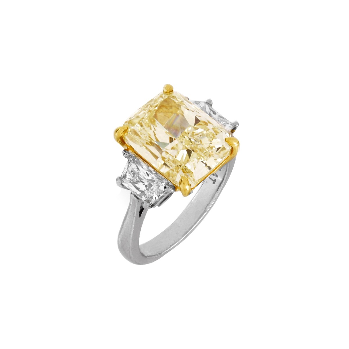 GIA 7.01ct Fancy Light Yellow Diamond Ring
