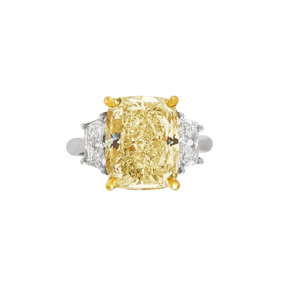 GIA 7.01ct Fancy Light Yellow Diamond Ring