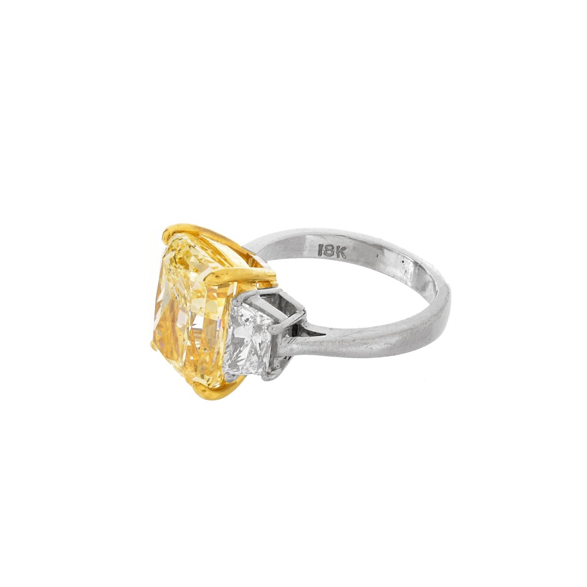 GIA 7.01ct Fancy Light Yellow Diamond Ring