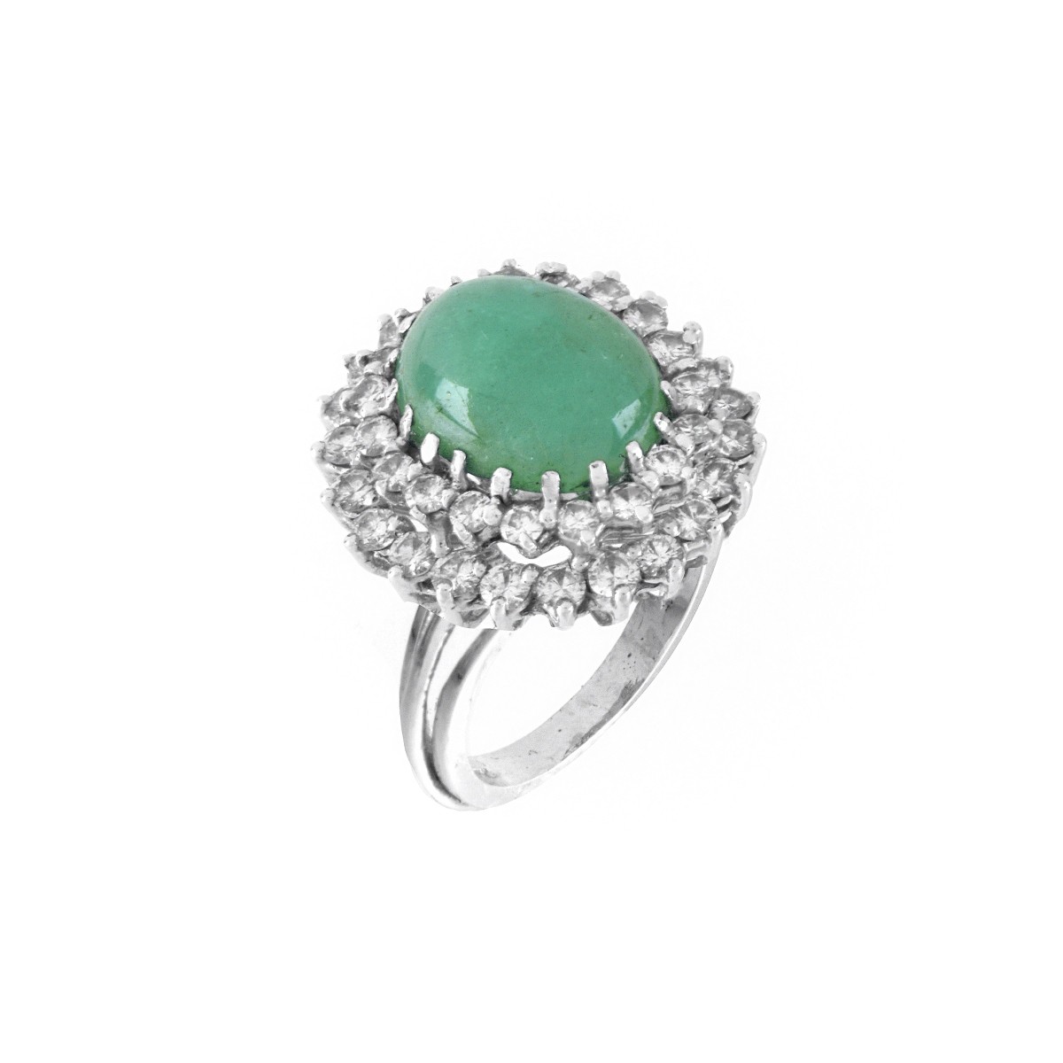 Emerald, Diamond and 14K Ring