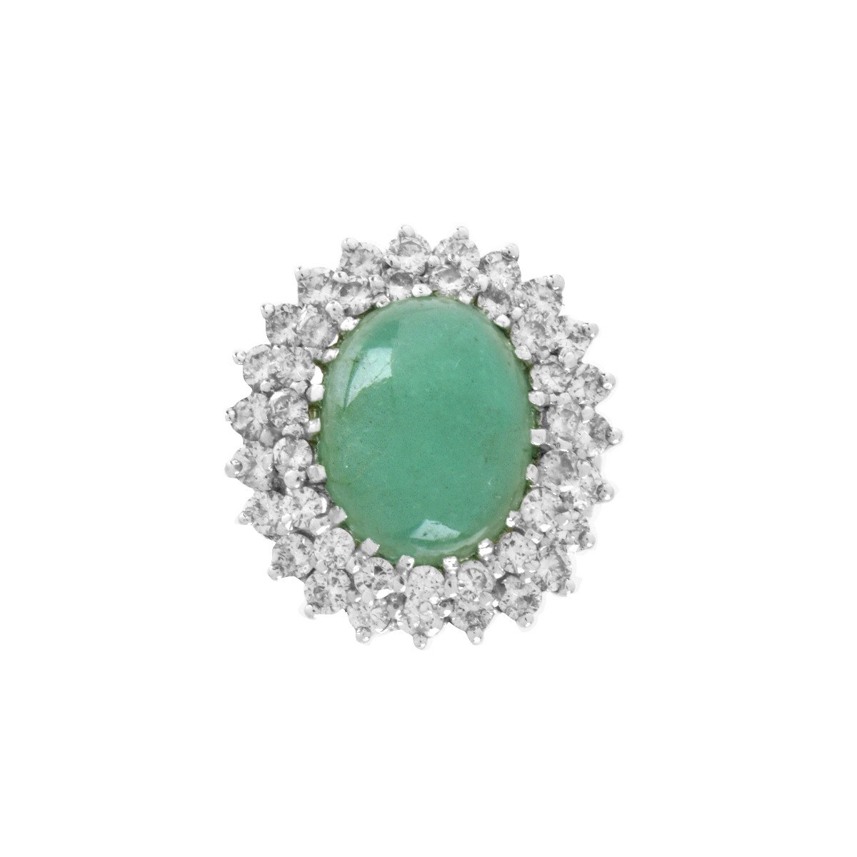 Emerald, Diamond and 14K Ring