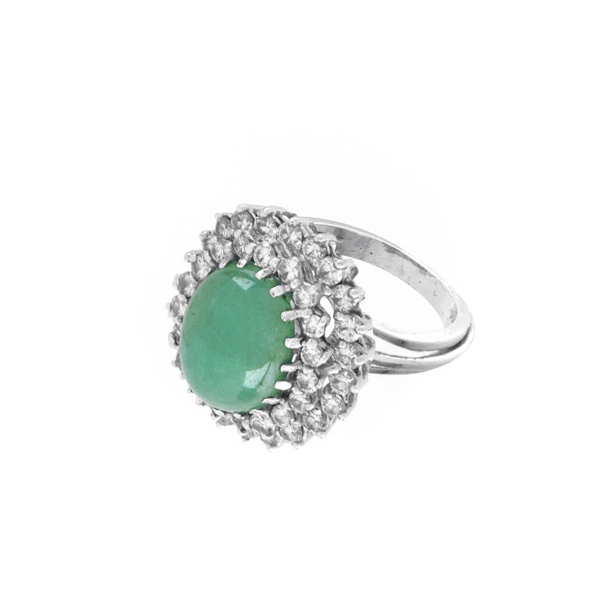 Emerald, Diamond and 14K Ring