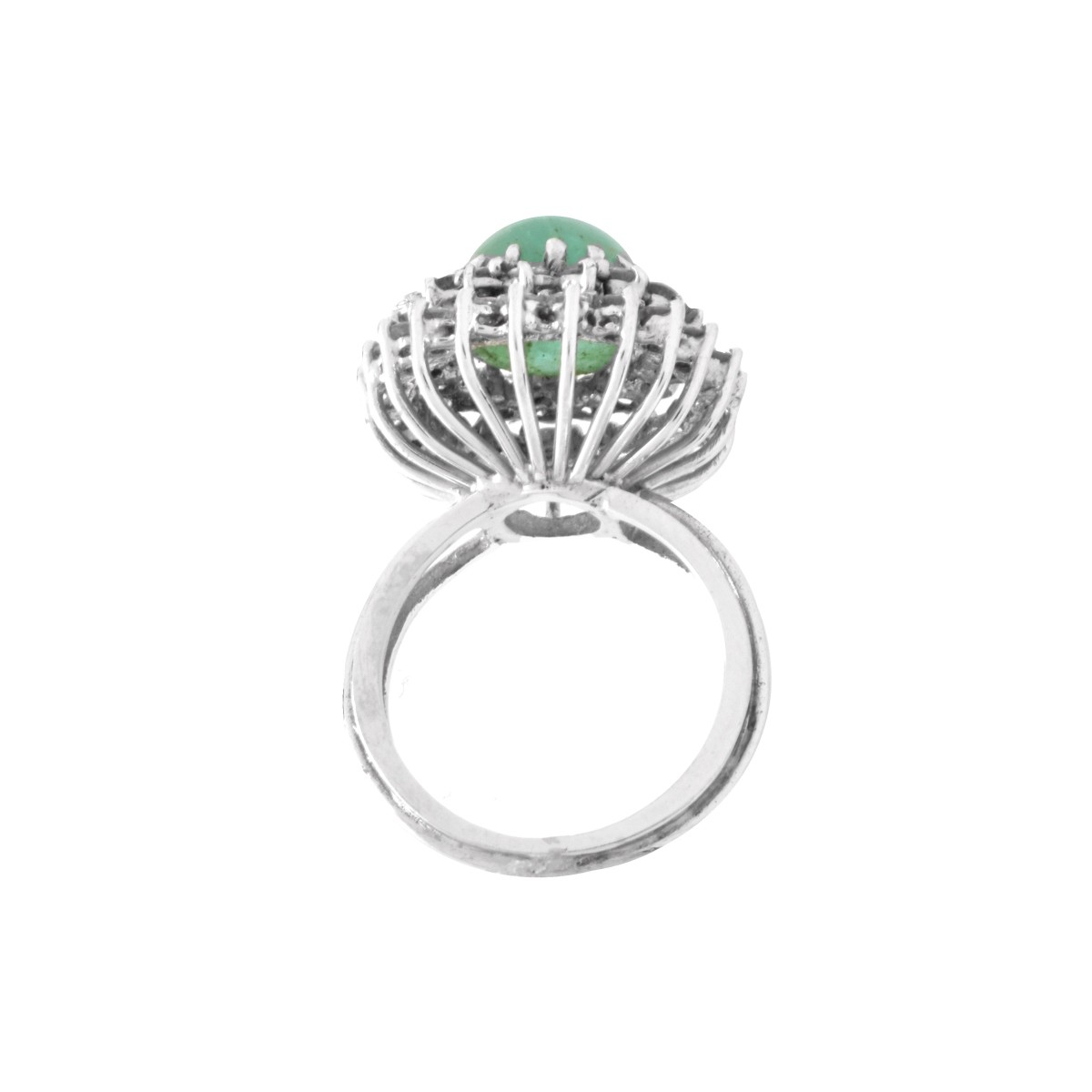 Emerald, Diamond and 14K Ring