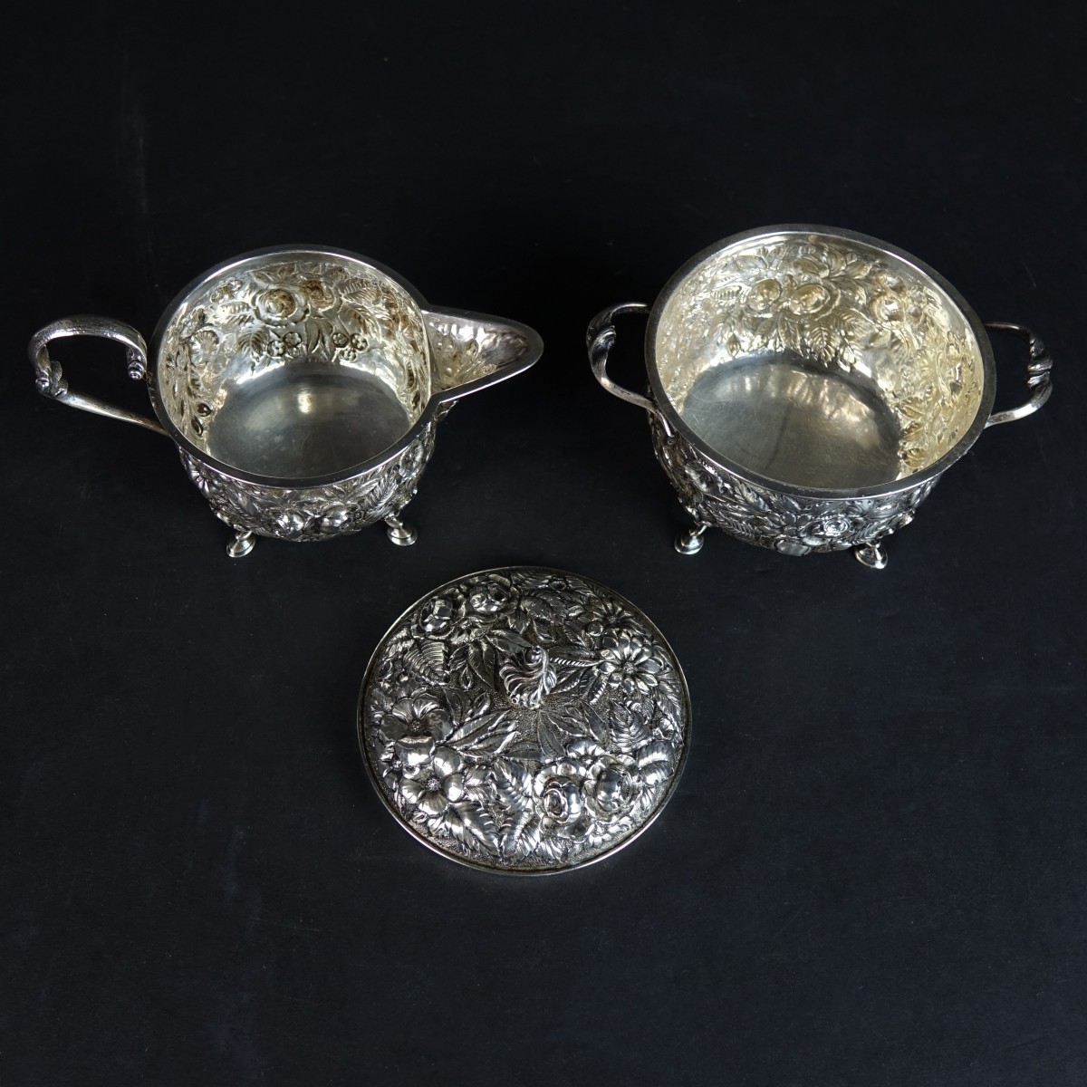 Sterling Silver Creamer and Covered Sugar