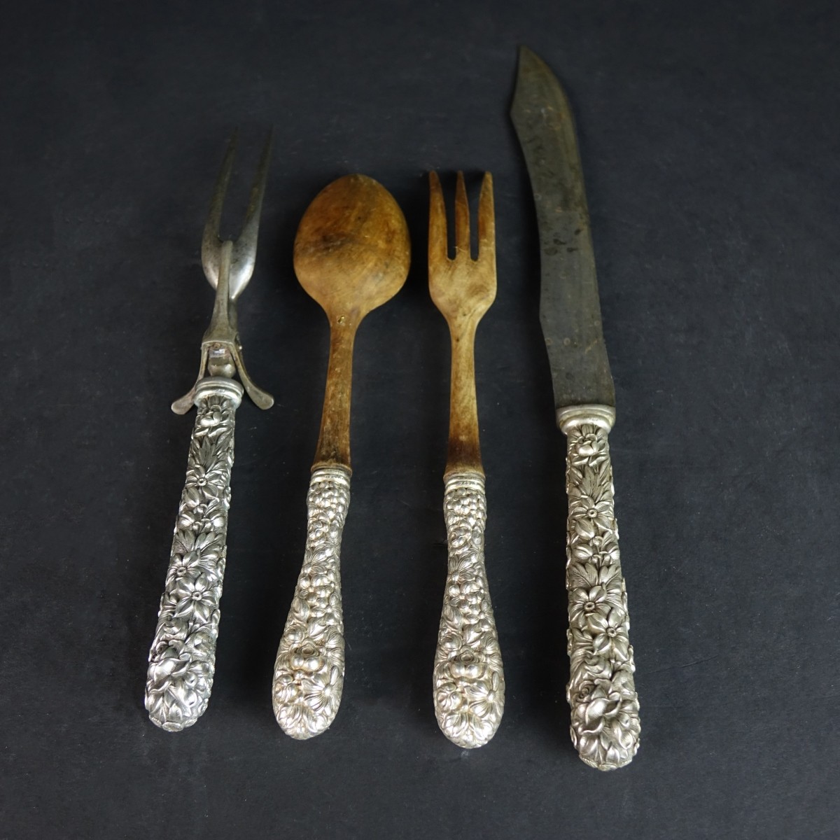 Kirk Stieff Sterling Handled Carving and Salad Set