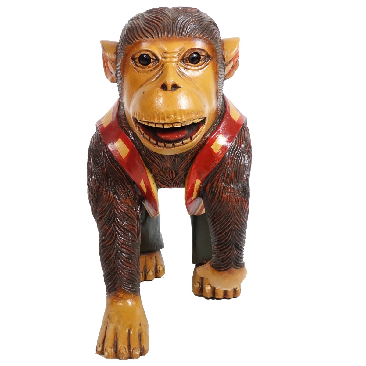Large 20th C. Wood Carved Monkey