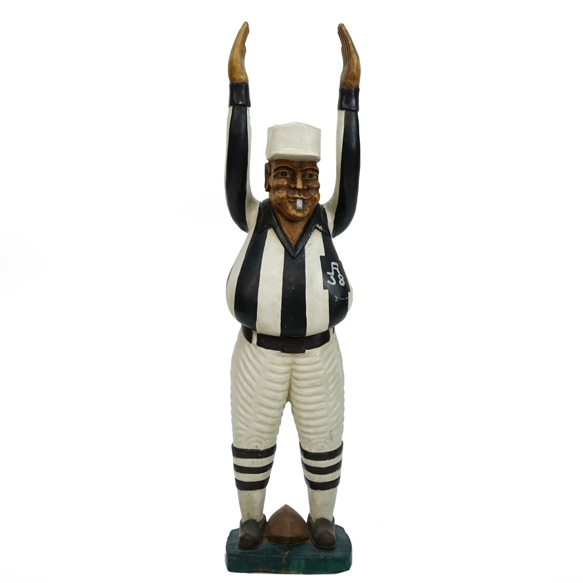 20th C. Wood Carved Hand Painted Referee