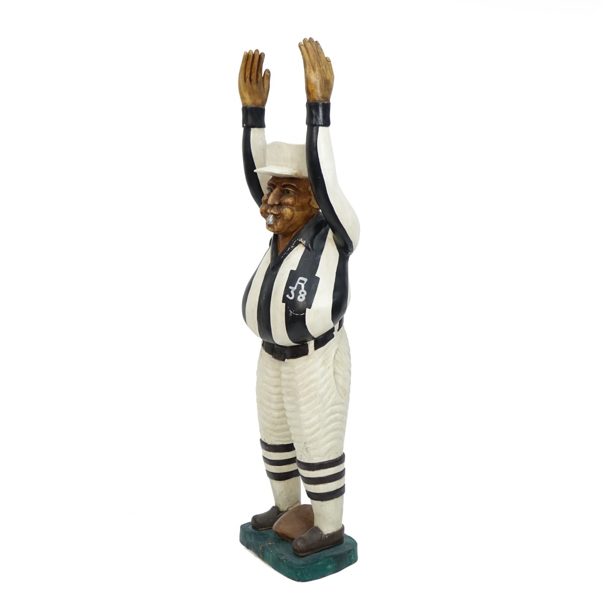 20th C. Wood Carved Hand Painted Referee