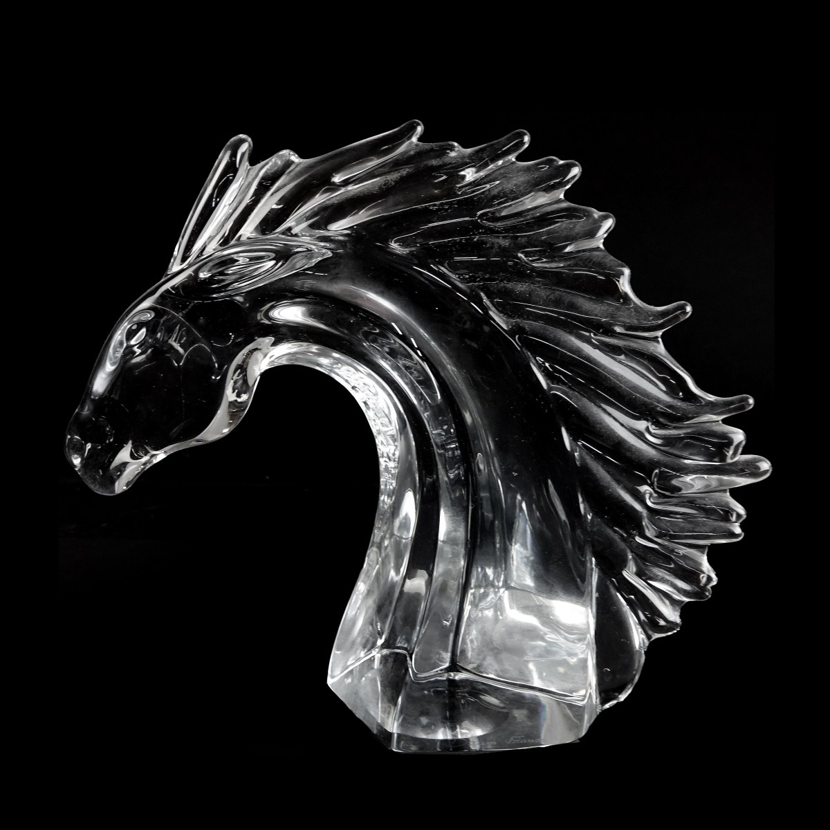 Daum Nancy France Horse Head Sculpture