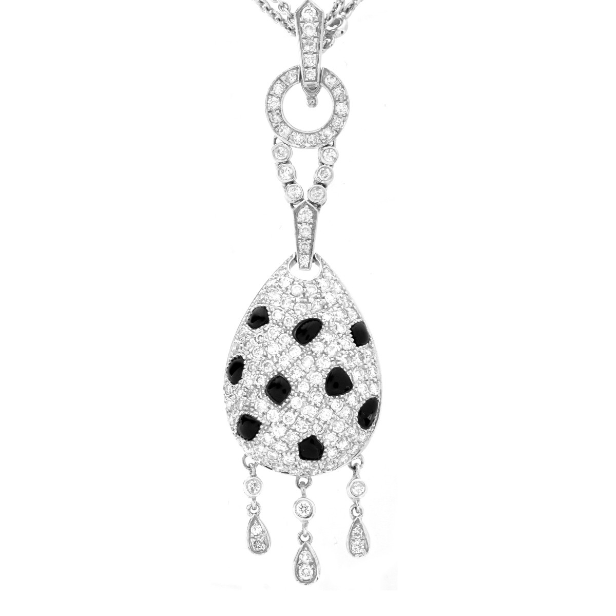 Diamond, Onyx and 18K Necklace