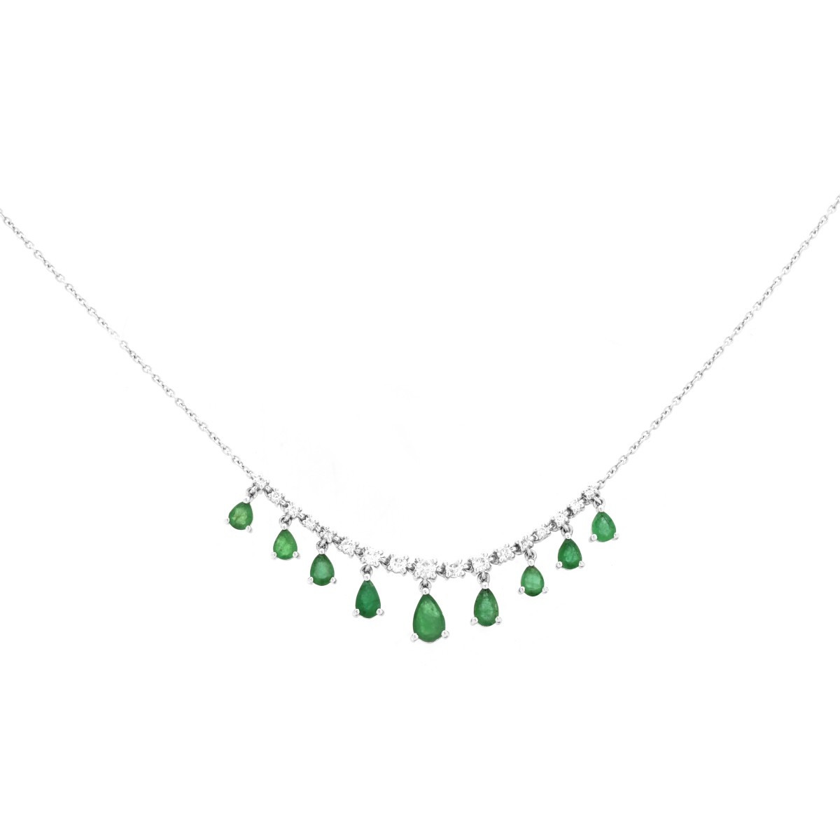 Emerald, Diamond and 14K Necklace