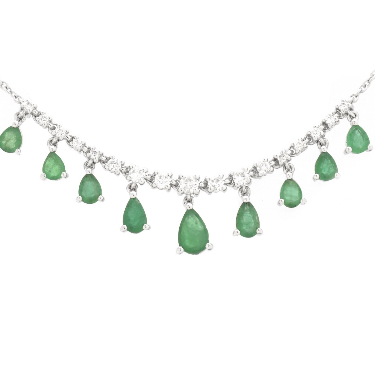 Emerald, Diamond and 14K Necklace