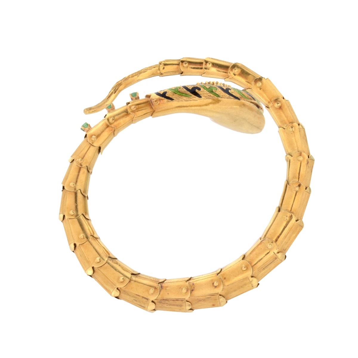 Gemstone and 18K Snake Bangle