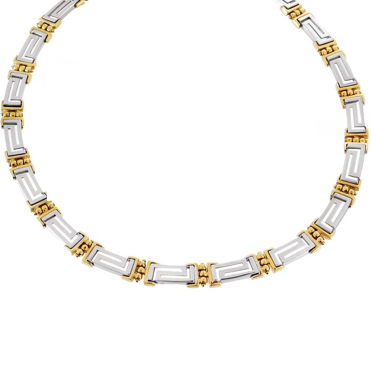 18K Greek Key Link Necklace