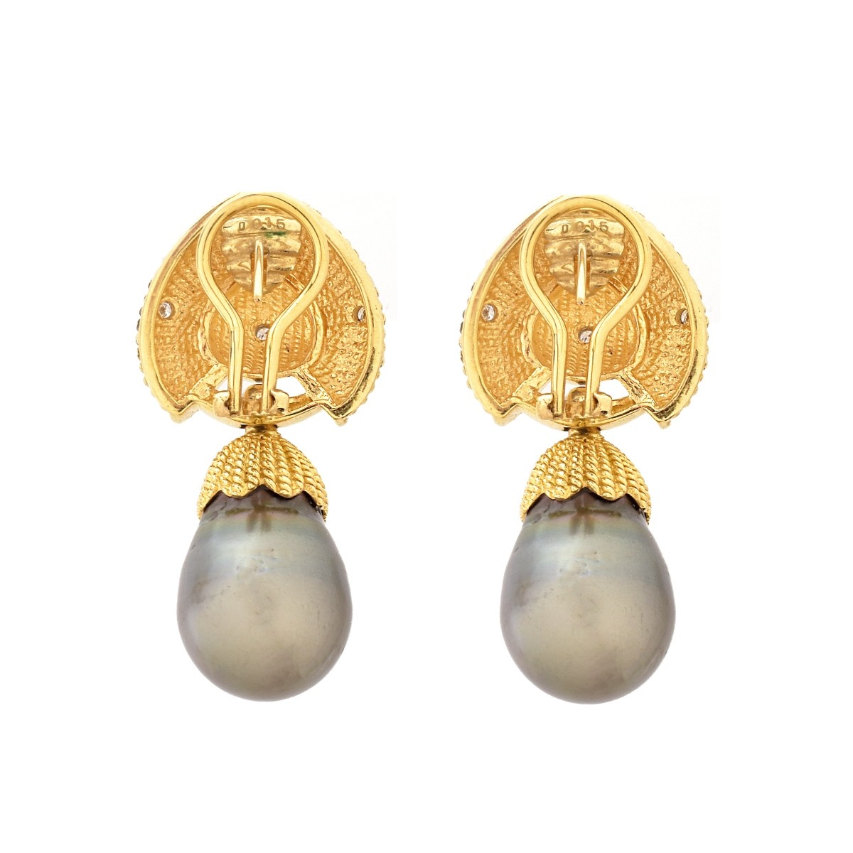 Pearl, Diamond and 18K Earrings