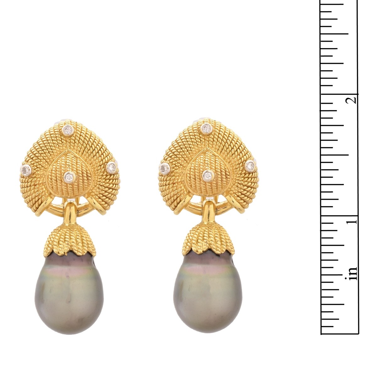 Pearl, Diamond and 18K Earrings