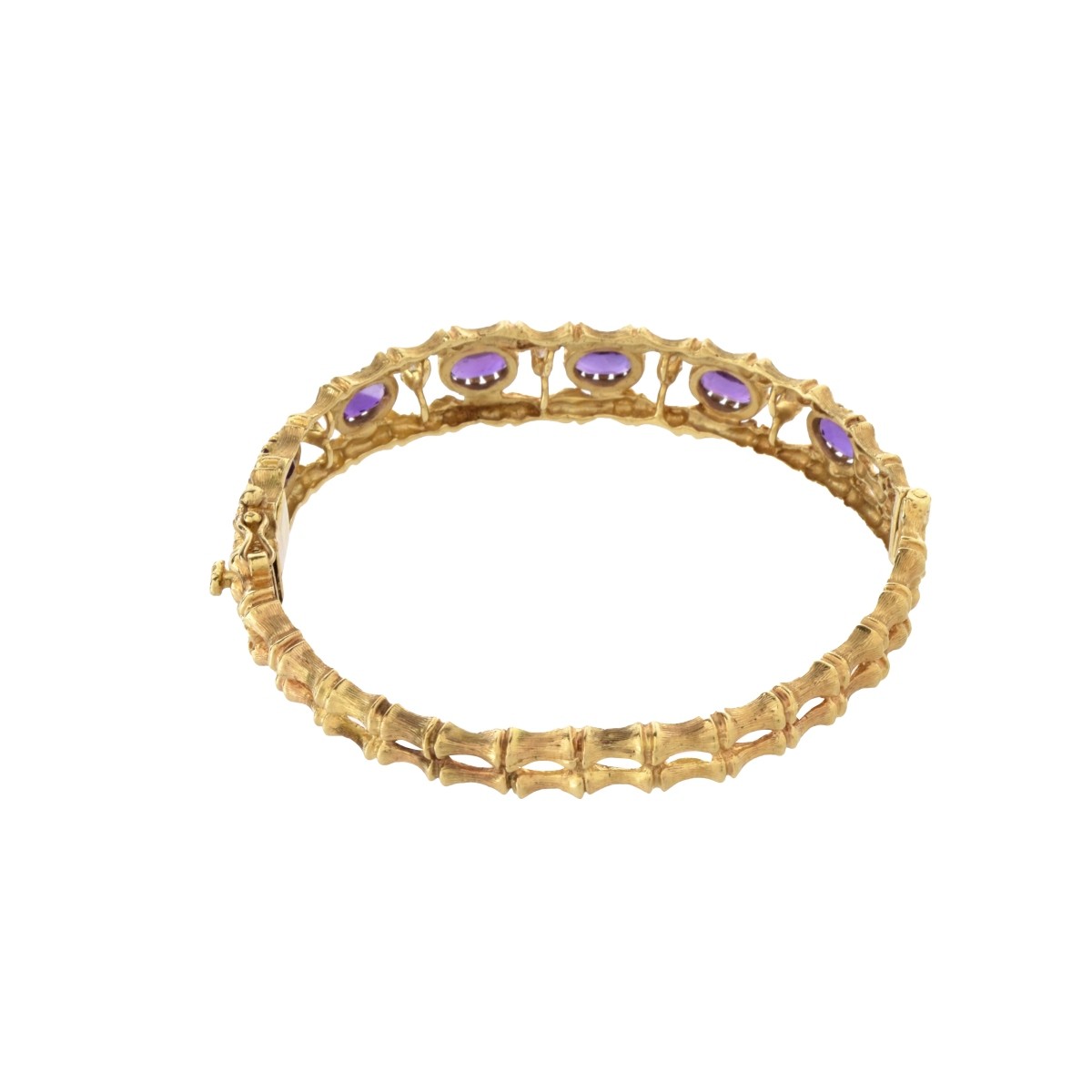 Amethyst, Diamond and 14K Bangle