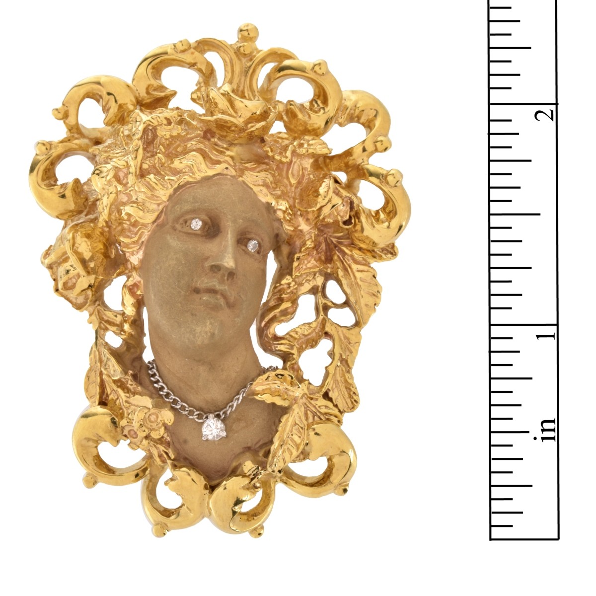 Heavy 14K Cameo Brooch