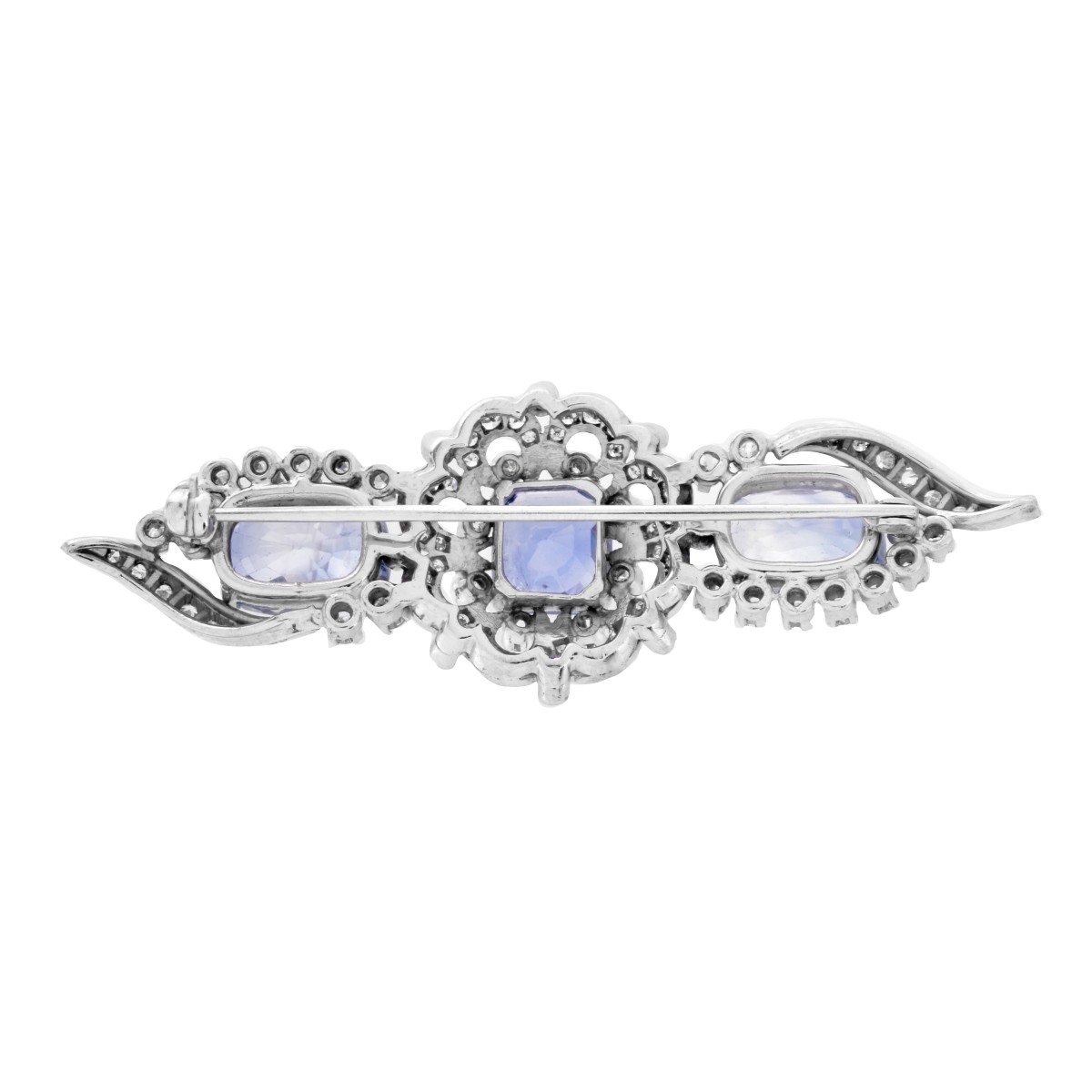 Sapphire, Diamond and 18K Brooch