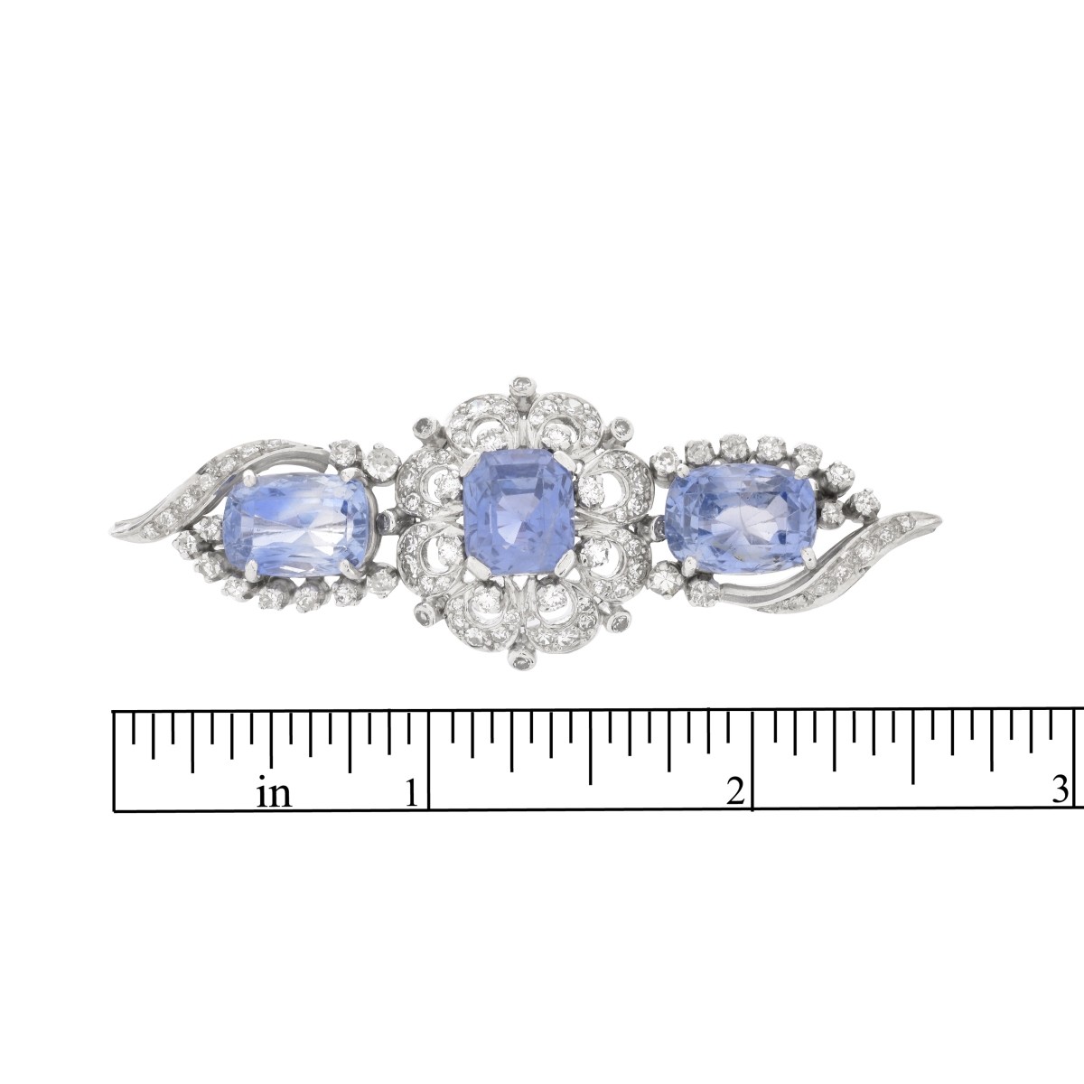 Sapphire, Diamond and 18K Brooch