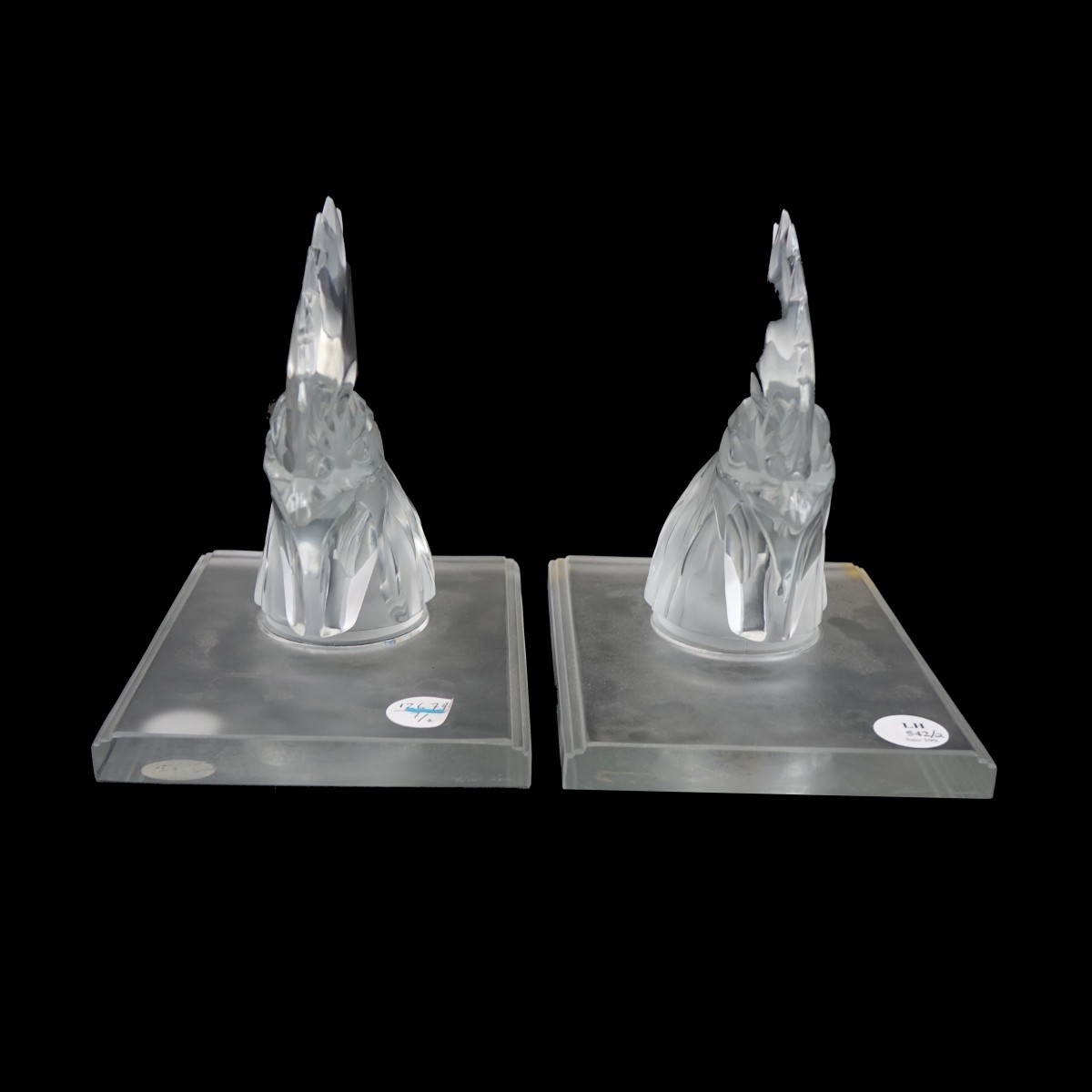 Lalique "Tete De Coq" Bookends