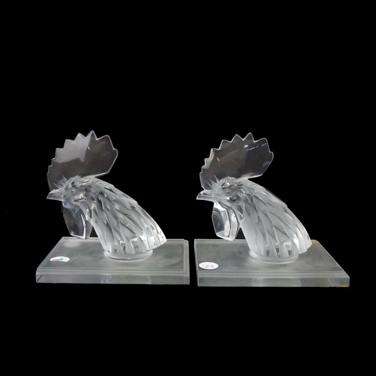 Lalique "Tete De Coq" Bookends