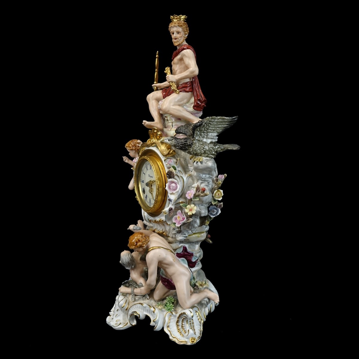 RK Dresden Meissen Style Mantle Clock