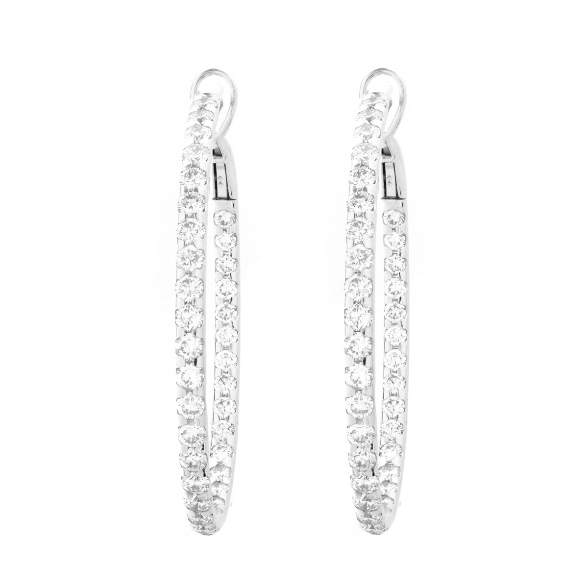 Diamond and 18K Hoop Earrings