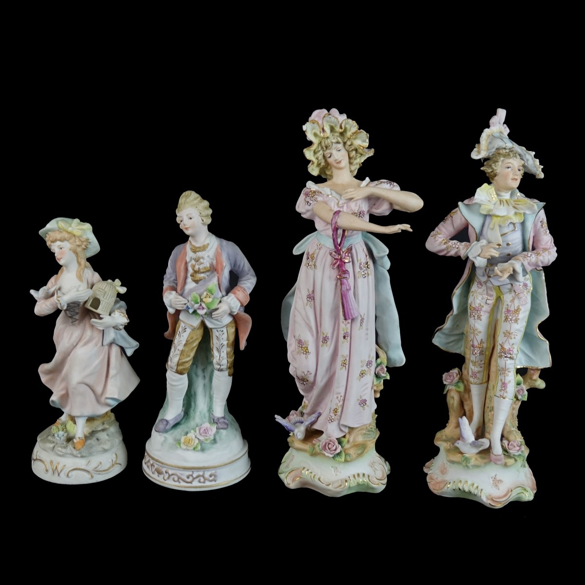 Four (4) Dresden Style Figurines