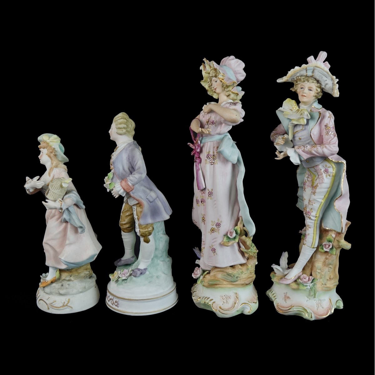 Four (4) Dresden Style Figurines