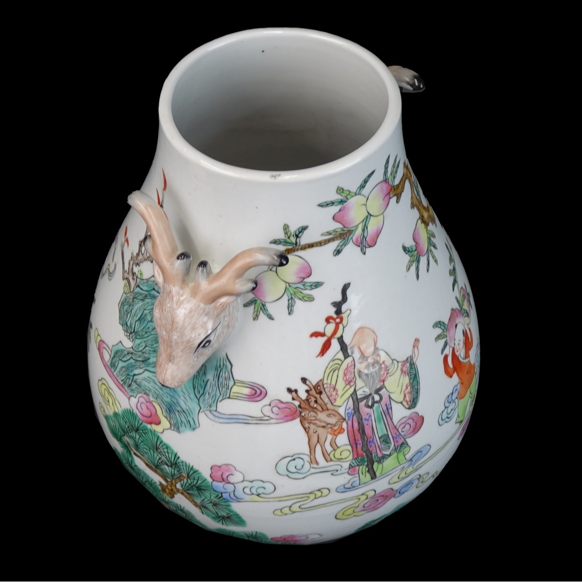 Chinese Vase with Deer Handles