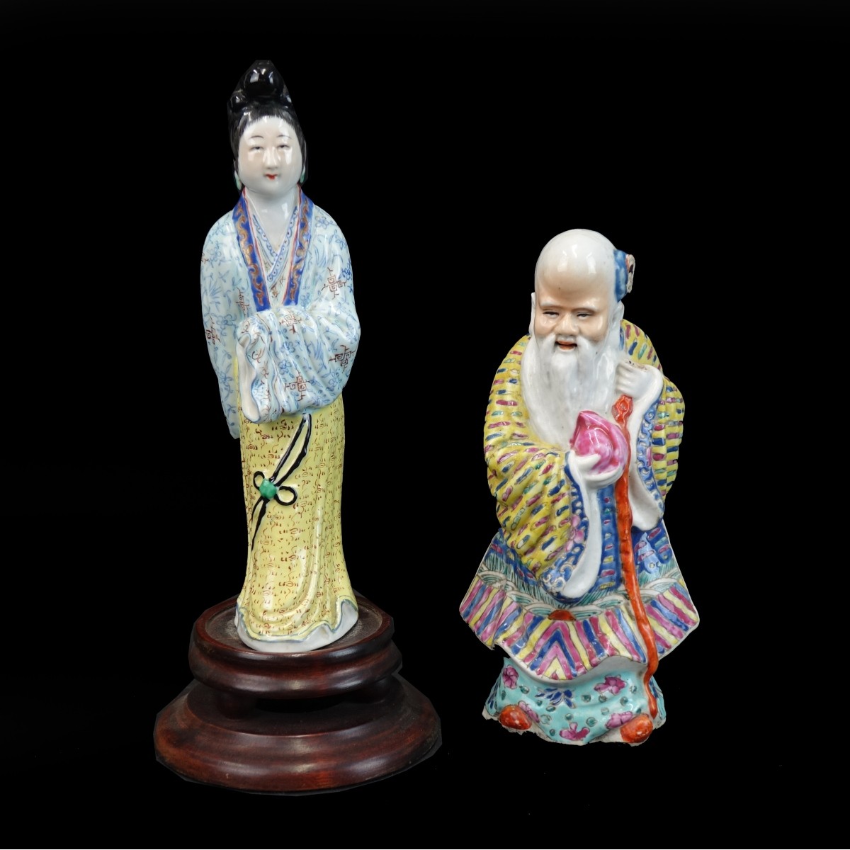 Two (2) Chinese Porcelain Immortal Figures