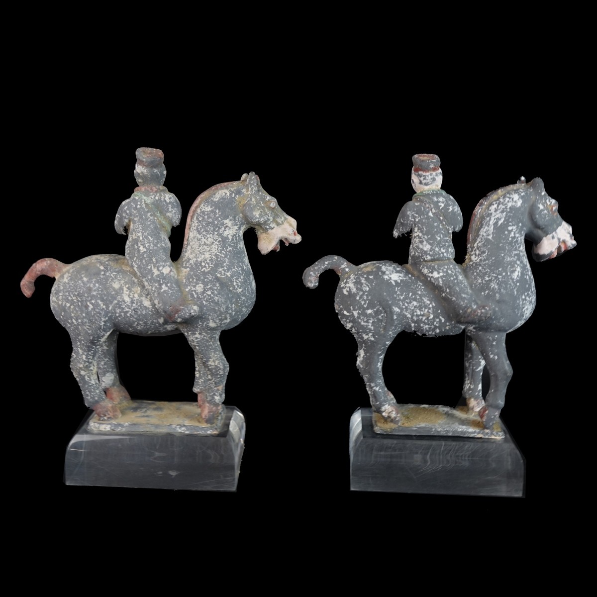 Pair of Chinese Tang Style Horseback Riders