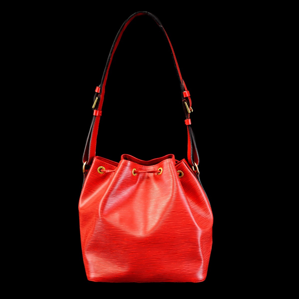 Louis Vuitton Red Leather Epi Noe Shoulder Bag