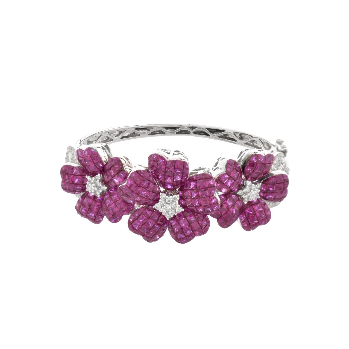 Ruby, Diamond and 18K Bangle Bracelet