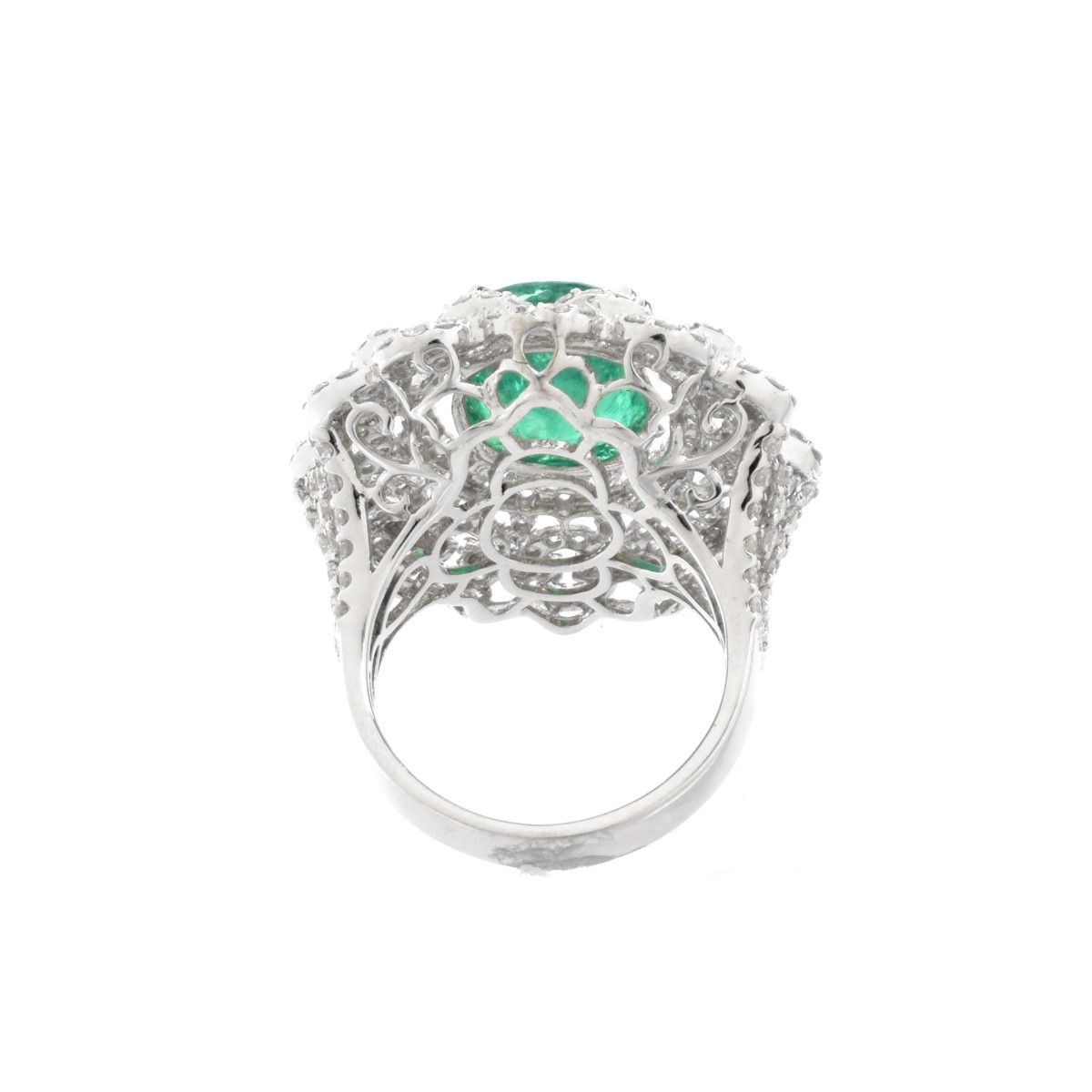 Emerald, Diamond and 18K Ring