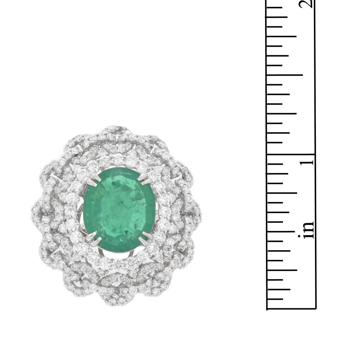 Emerald, Diamond and 18K Ring