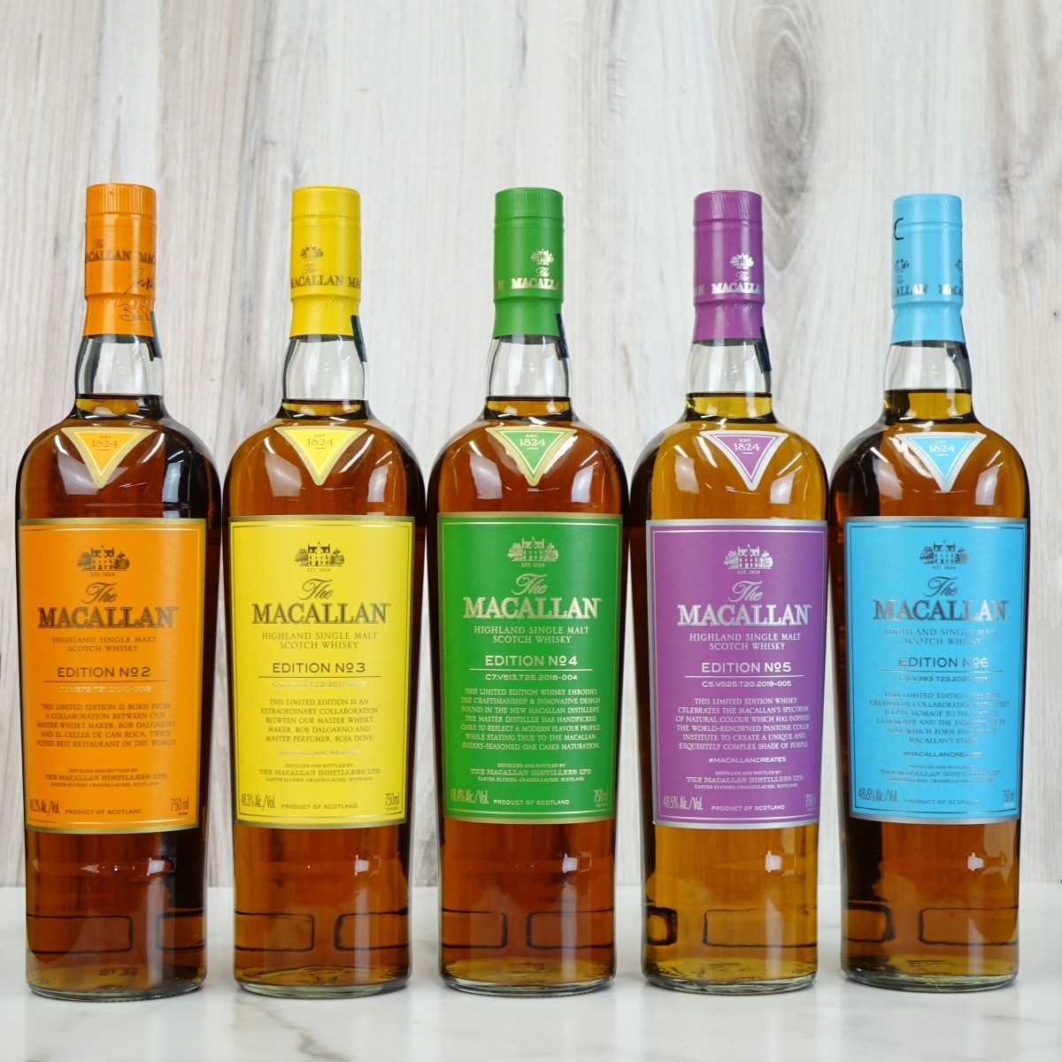 Five (5) Bottles of The Macallan Edition Series