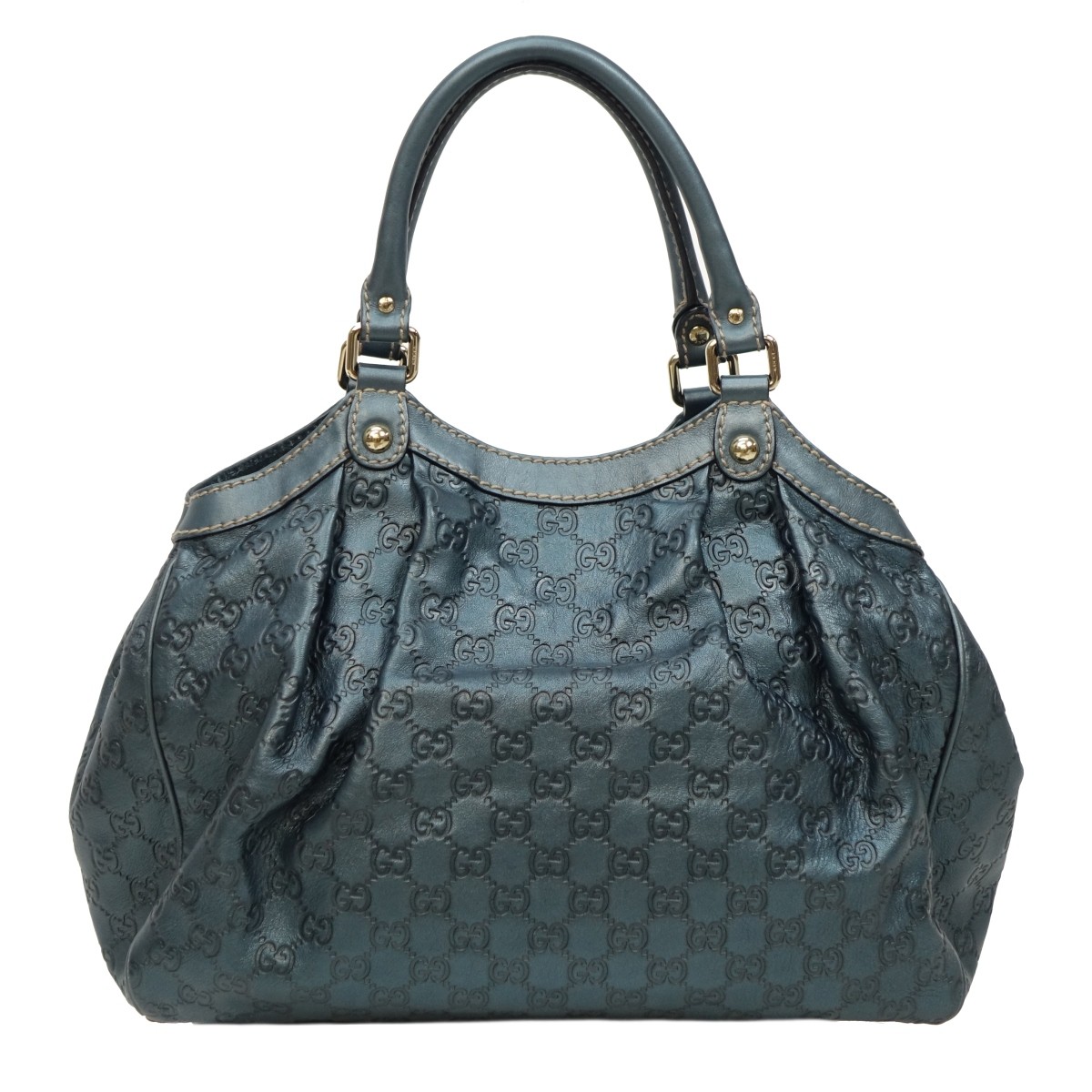 Gucci Metallic Blue Medium Sukey Tote