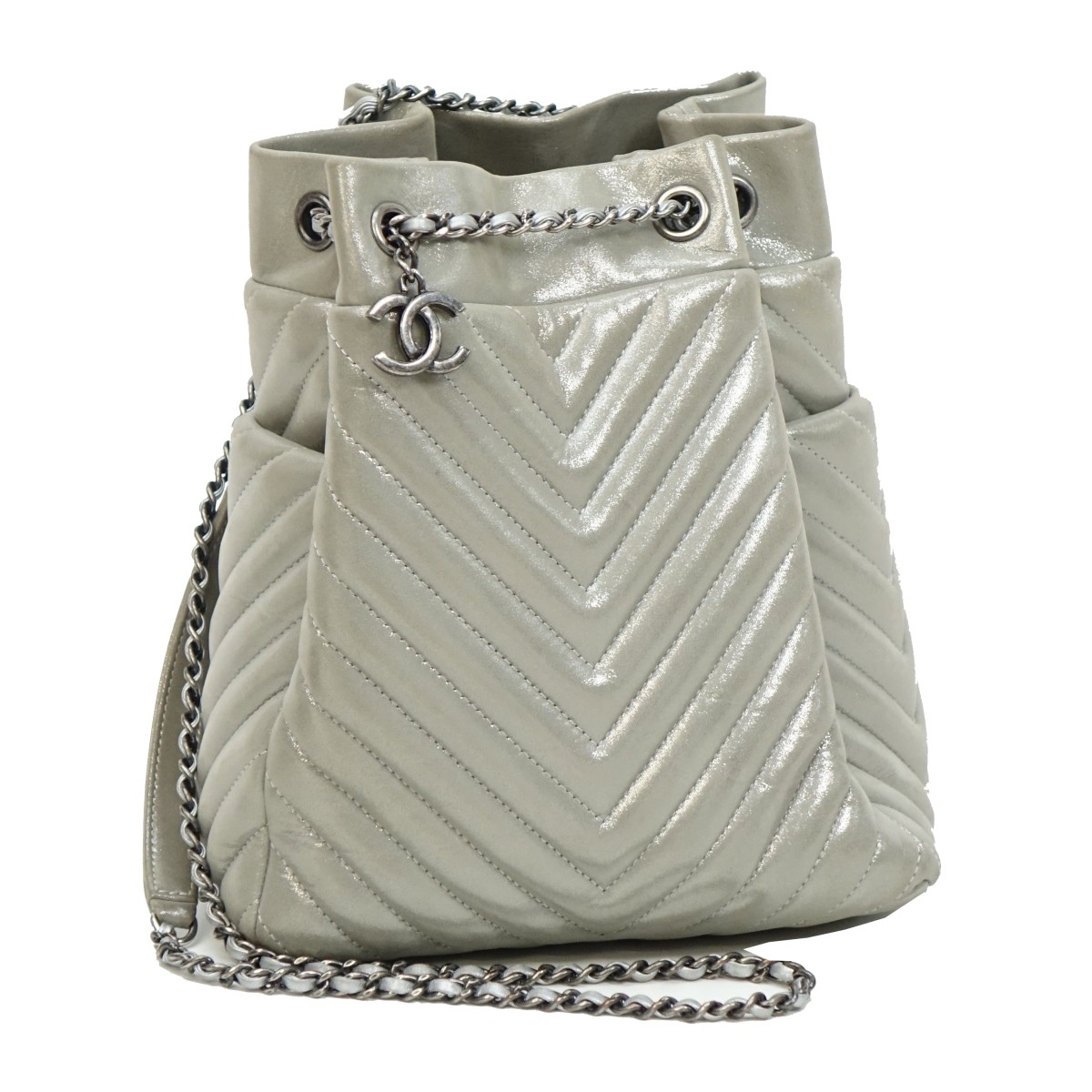 Chanel Chevron Urban Spirit Drawstring Bag.