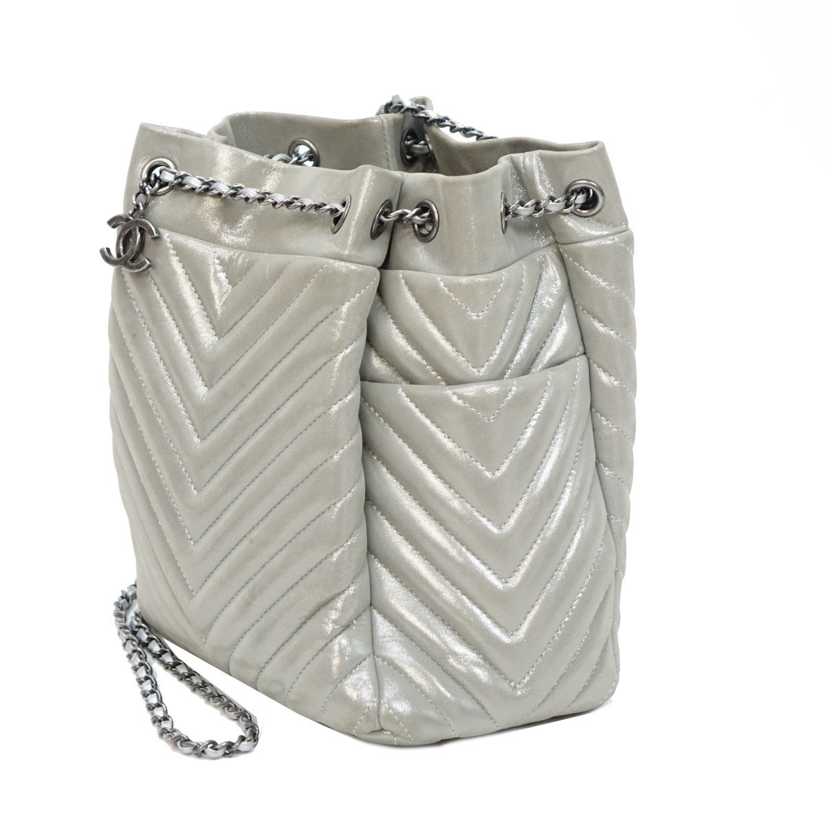 Chanel Chevron Urban Spirit Drawstring Bag.