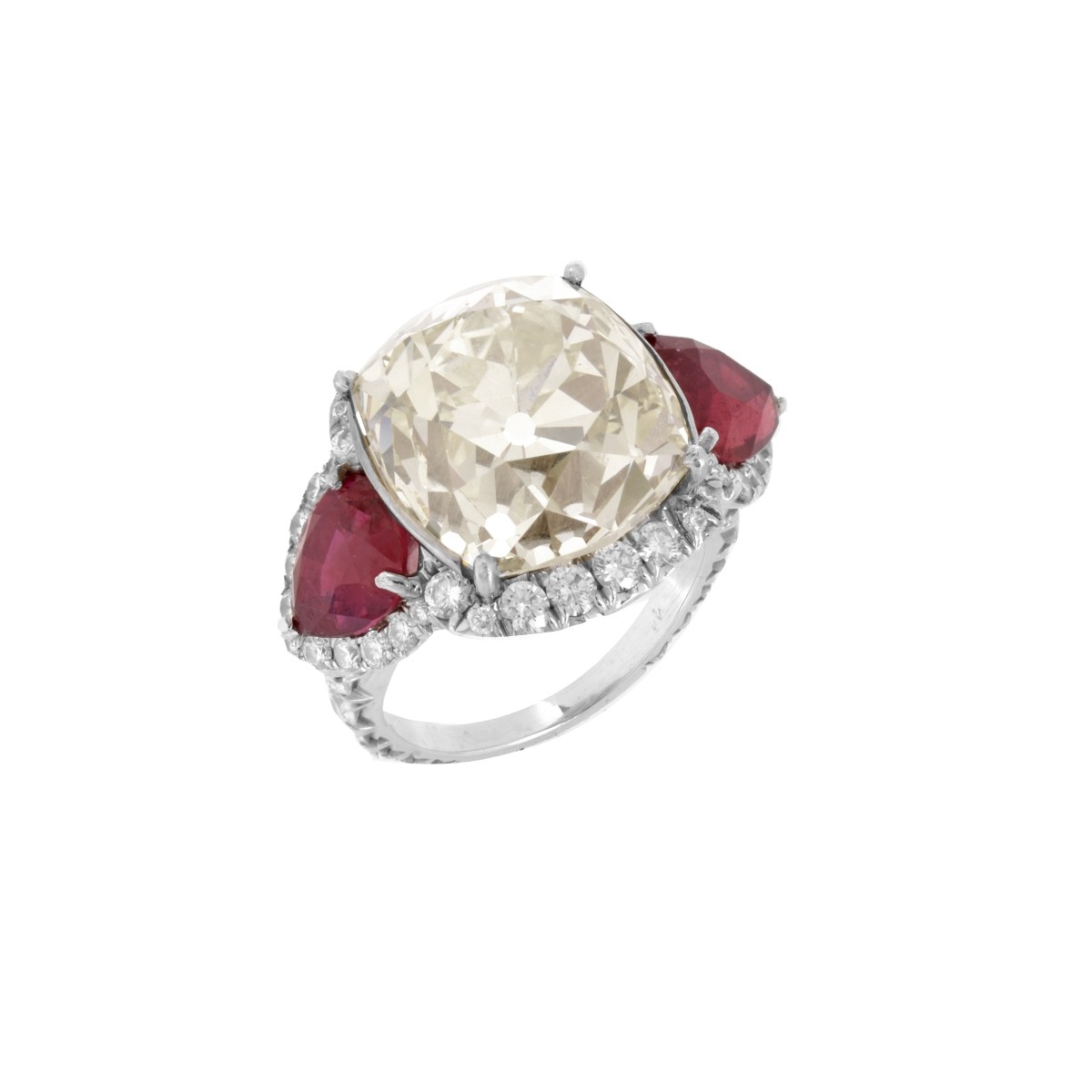 Diamond, Ruby and Platinum Ring