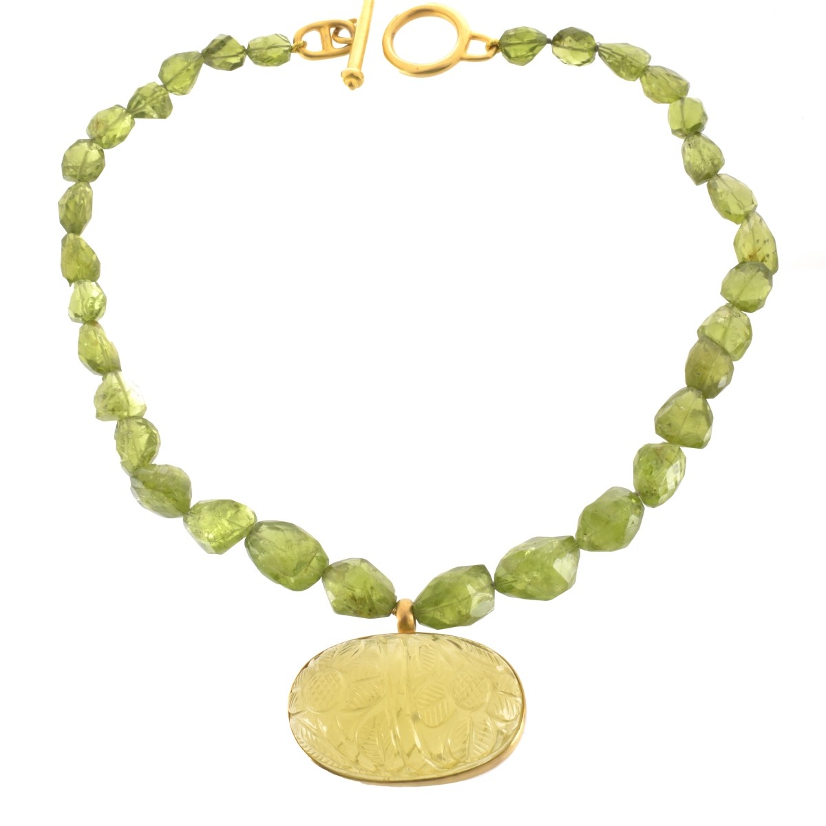 Peridot and Citrine Necklace