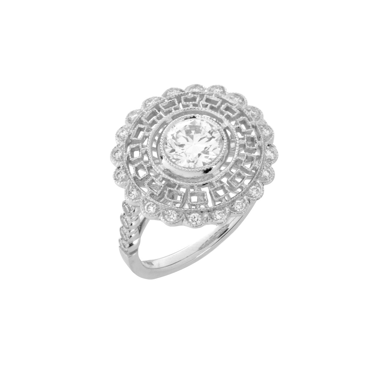 Diamond and Platinum Ring