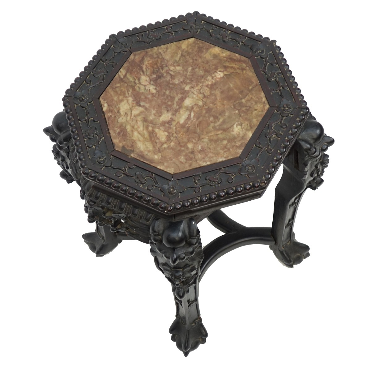 Chinese Marble Top Plant Stand