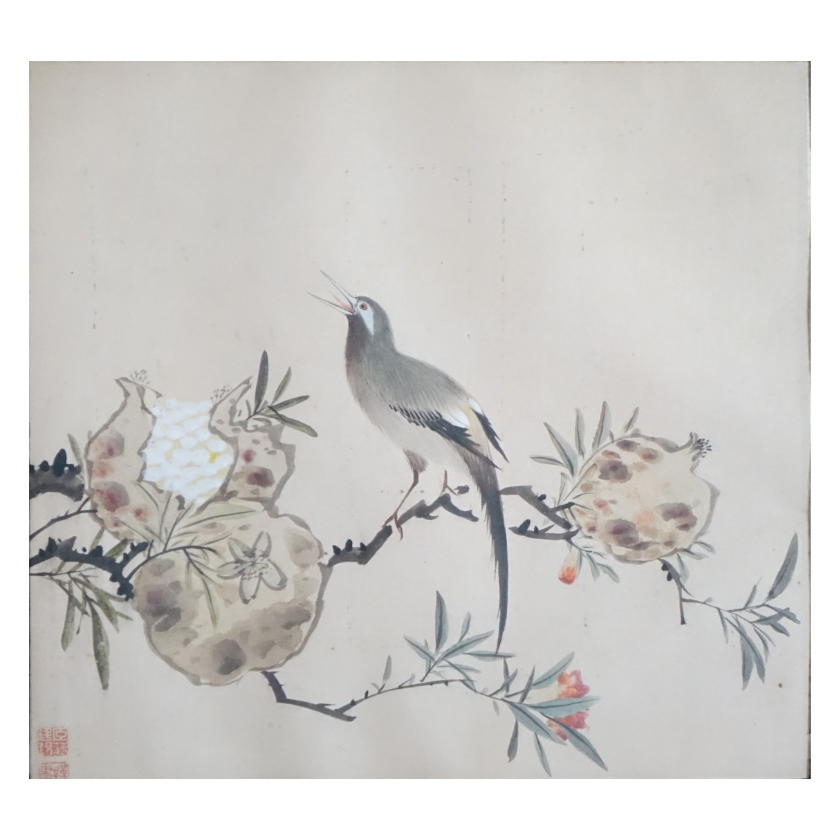 Antique Chinese Watercolor Scroll Painting