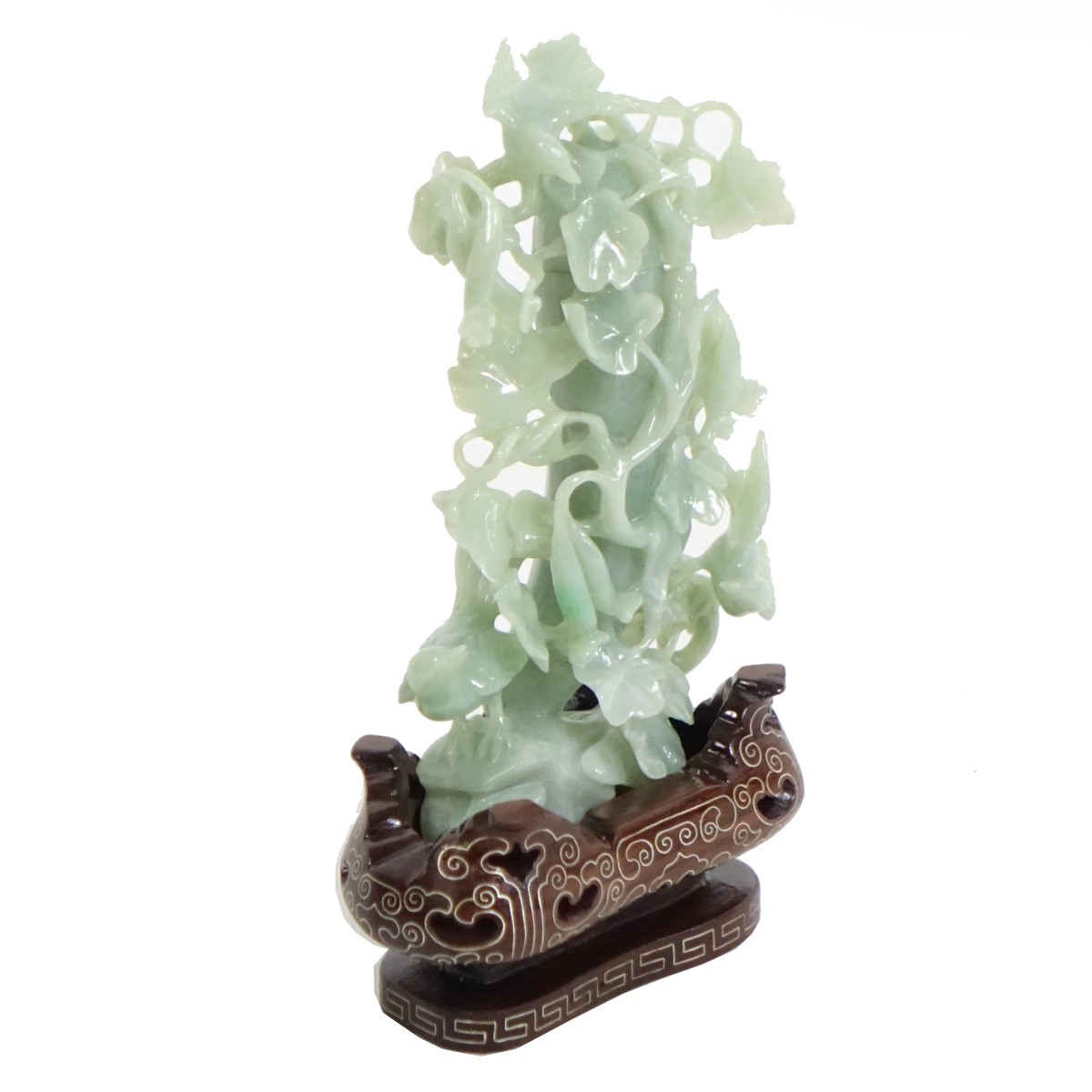 Chinese Carved Jade Covered Censor